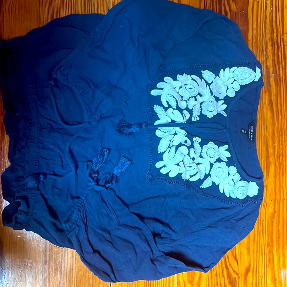 Lucky brand blue cotton shirt size medium